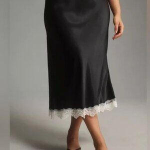 Anthropologie Tilda Slip Skirt: Lace-Trimmed Edition